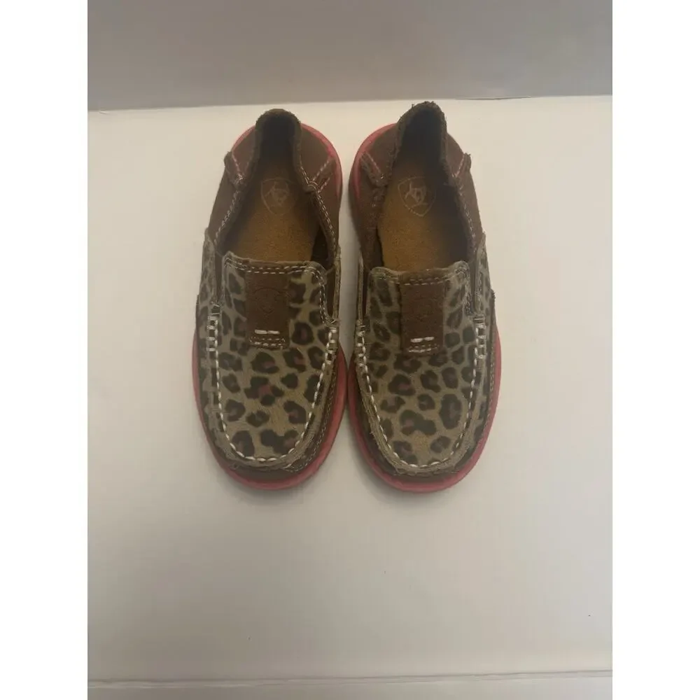 Ariat Kids Size 9 Leopard Print Cruiser Slip On Loafers Brown Pink Shoes